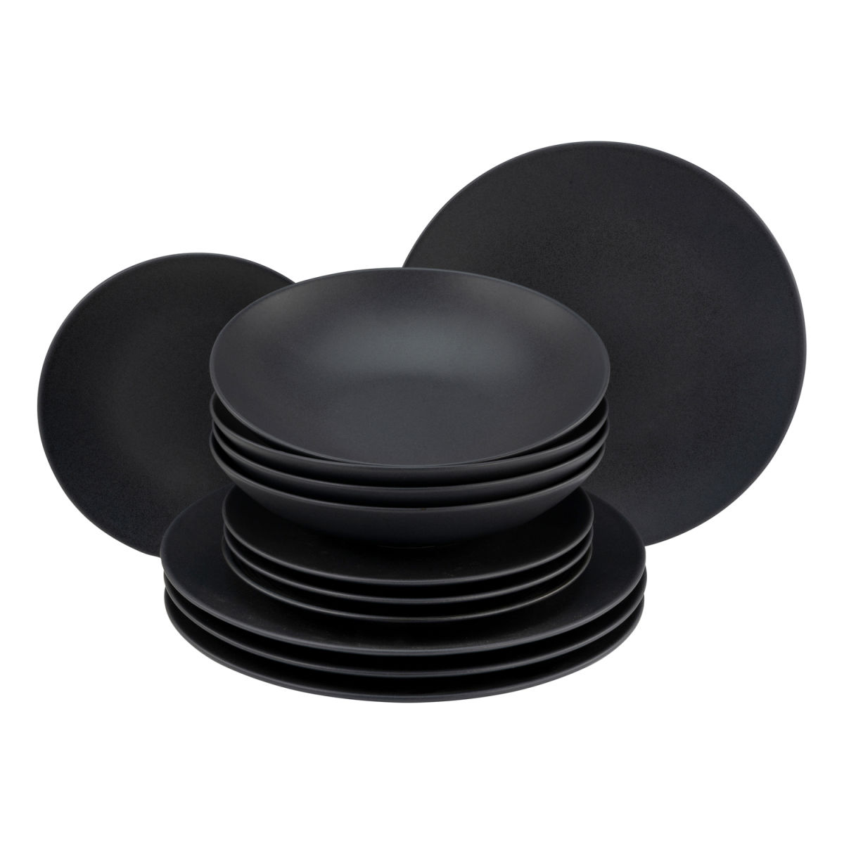 CreaTable Soft Touch - Tafelservice 12-tlg schwarz
