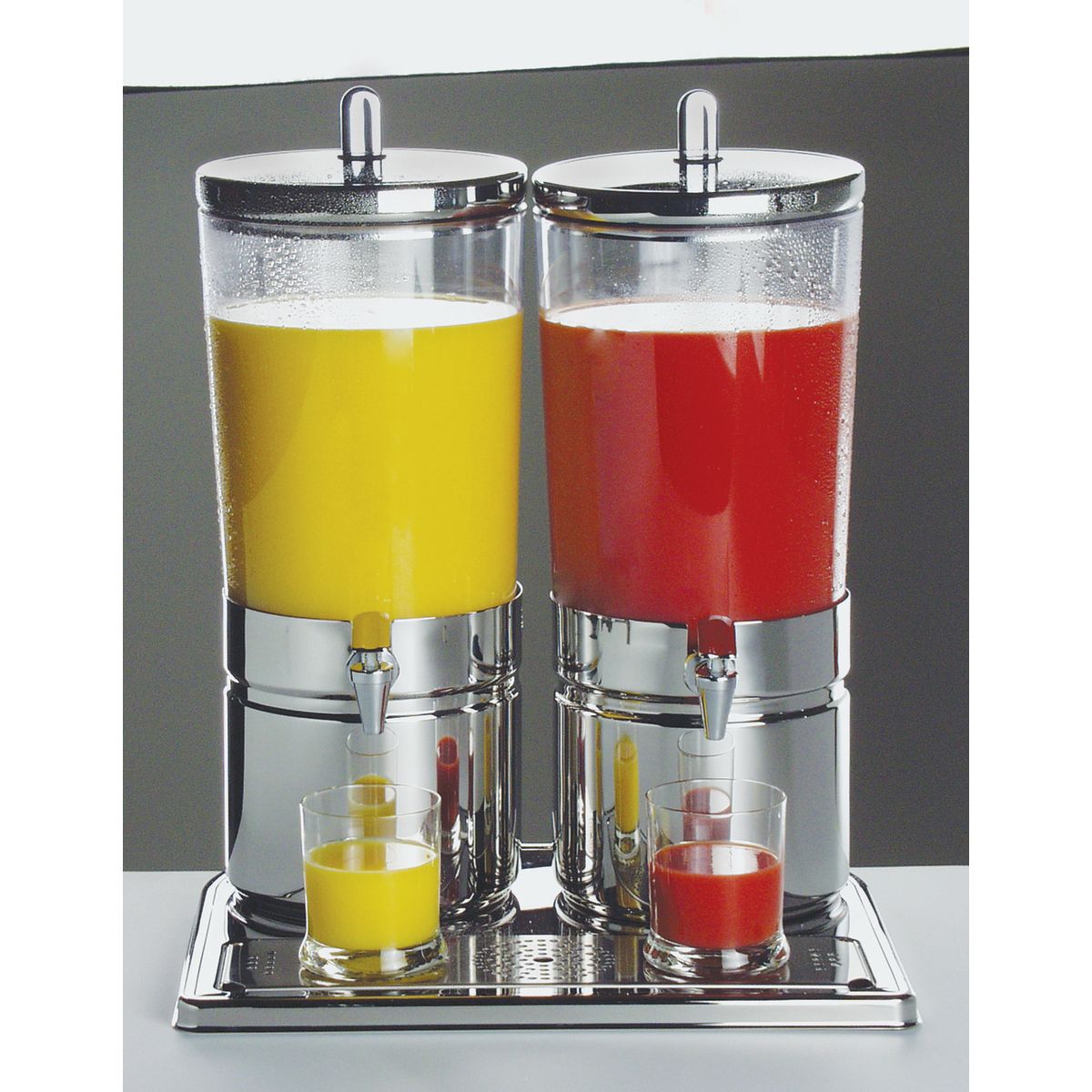 APS Saftdispenser DUO TOP FRESH, inkl. Touchless-Adapter; 12000 ml, 35x42.5x47x35 cm (LxBxHxT); silber