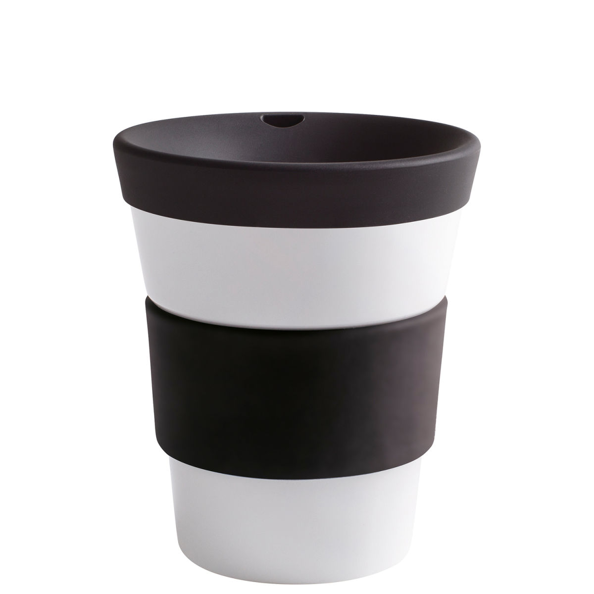 Kahla Becher + Trinkdeckel + Banderole cupit 420 ml, 11.4 cm (H); schwarz; rund