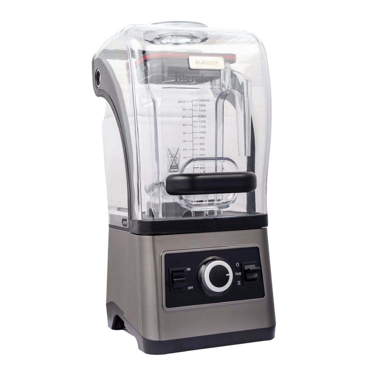 Stalgast Blender mit Lärmschutzhaube, 1,6 Liter, 1,5 kW 0.0016 l, 22.5x46.8x25.9 cm (BxHxT); mehrfarbig