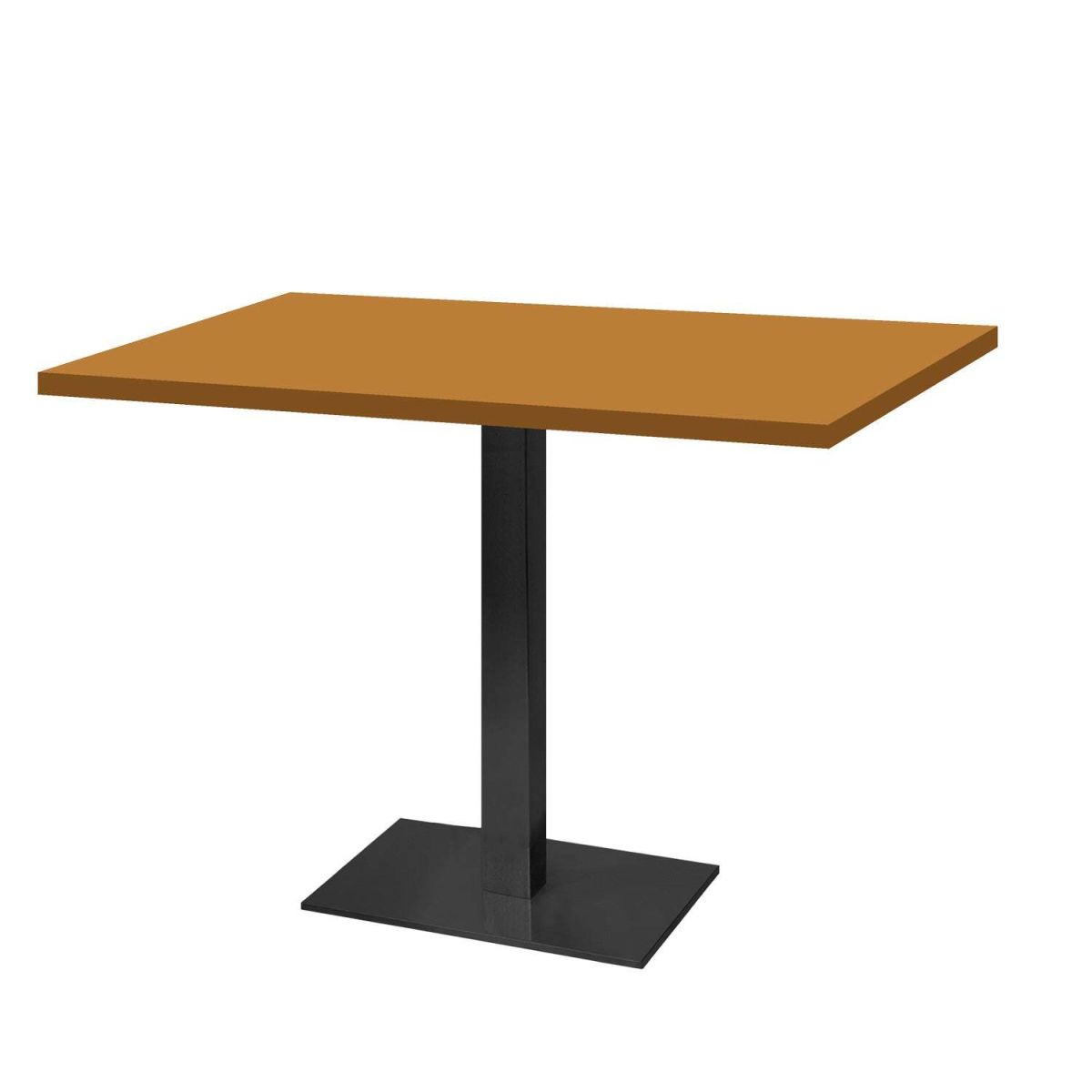 Tavolo Milano rettangolare - laminato legno & tinta unita RestooTab; 120x70x75 cm (LxLxH); senape; rettangolare