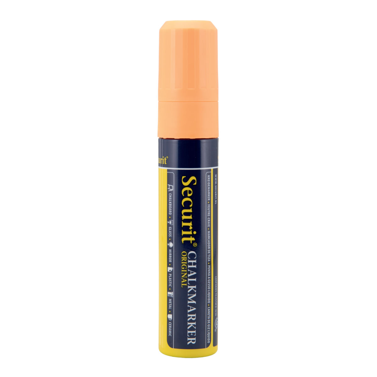 Pennarello a gesso liquido Punta rettangolare 7-15mm Securit; 2.7 cm (L), lunghezza carattere 27 mm; arancione