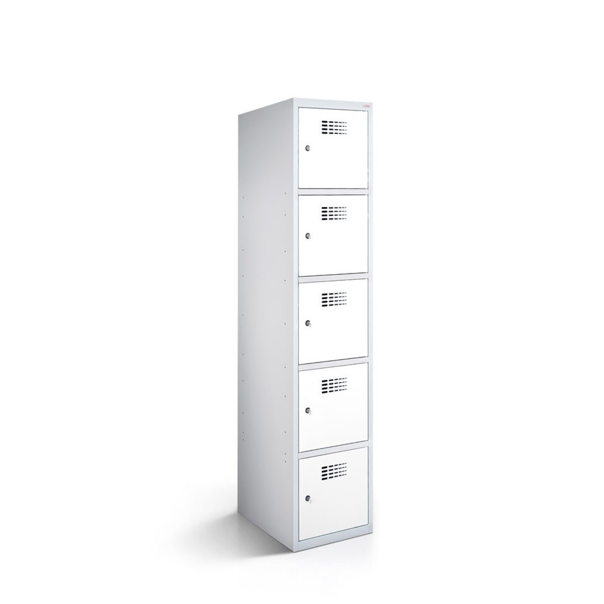 rotstahl Fächerschrank 5 Fächer mit lichtgrauem Korpus 40x50x180 cm (BxTxH); weiß