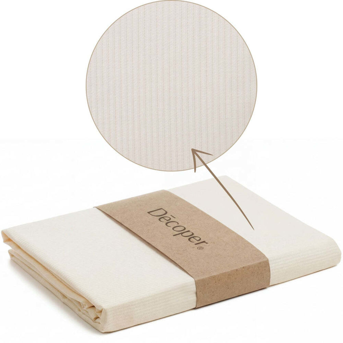 Decoper Streifsatin Bettwäsche Set; 135x200 cm (BxL), 80x80 cm (LxB); sekt