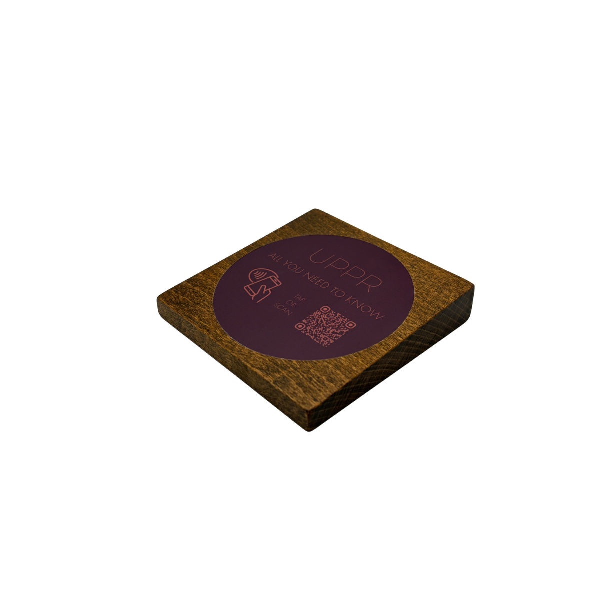 PRODUCTMATE Tischaufsteller liegend schräg mit QR-Code Aufkleber glänzend und NFC-Chip 8.5x8.5 cm (BxH); sipo; 25 Stück / Pack
