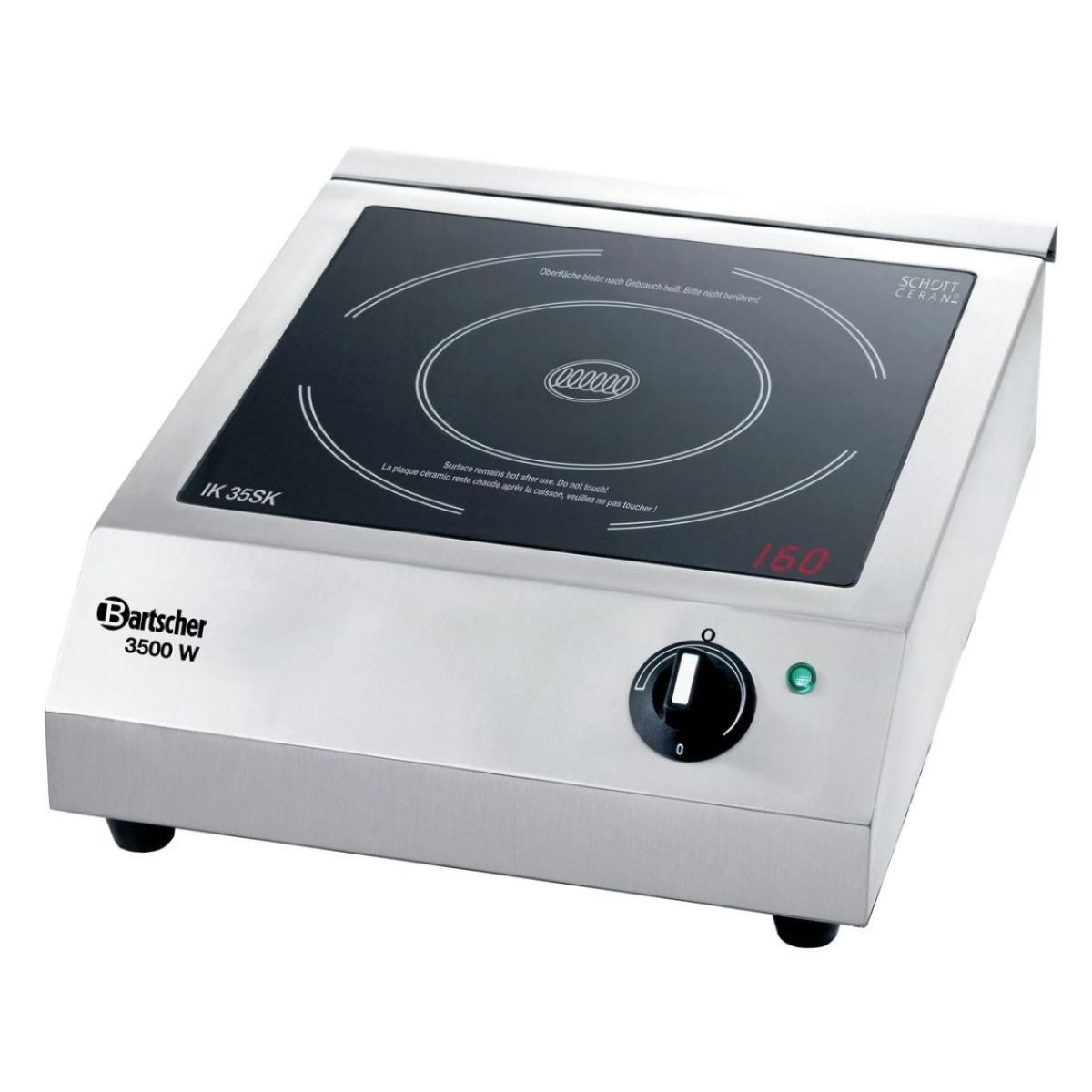Bartscher Induktionskocher IK 35SK 3,5kW 340x44.5x115 cm (BxTxH); silber/schwarz