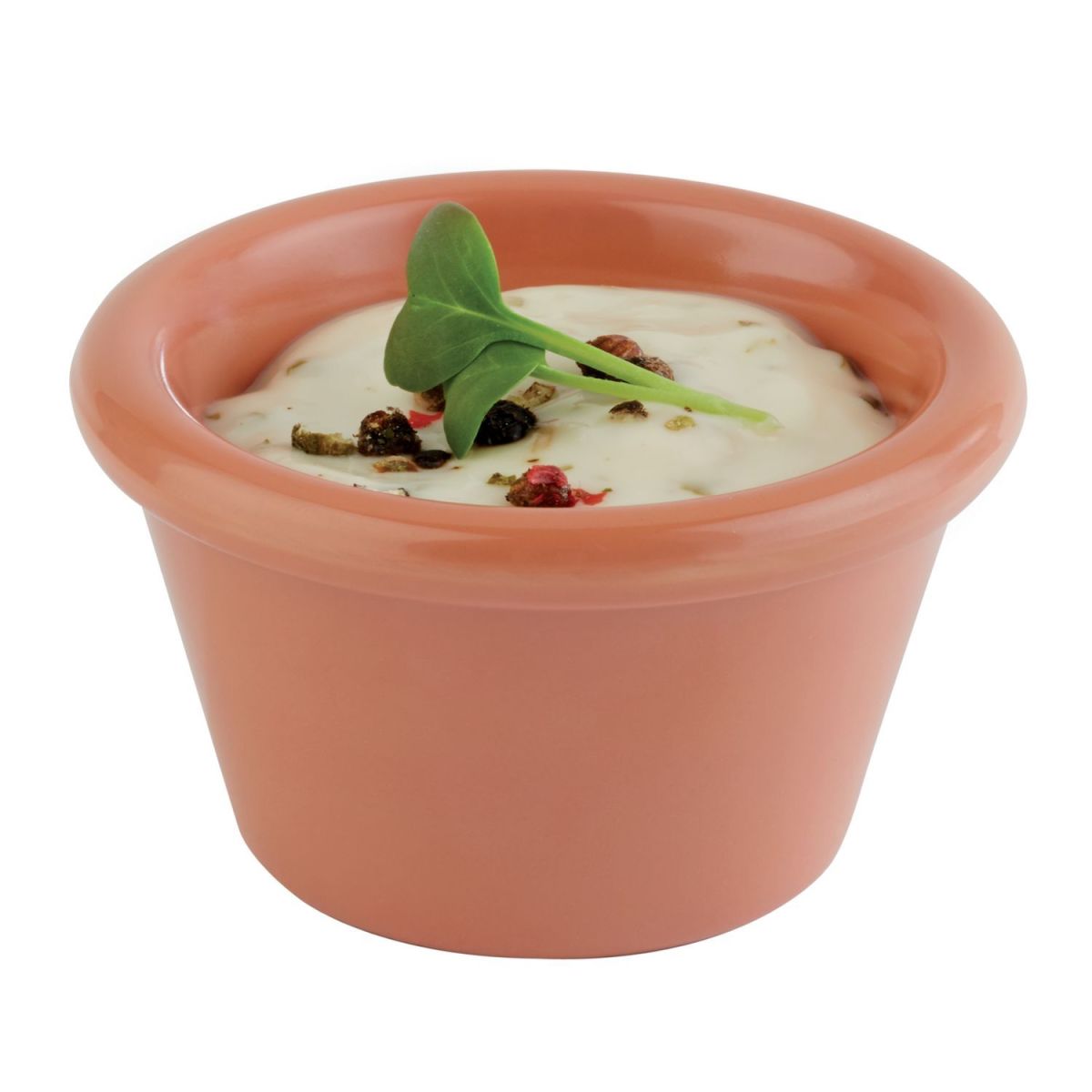 APS Dipschälchen CASUAL, Melamin 40 ml, 6x6x6x3.7 cm (LxBxØxH); terrakotta; rund; 24 Stück / Pack
