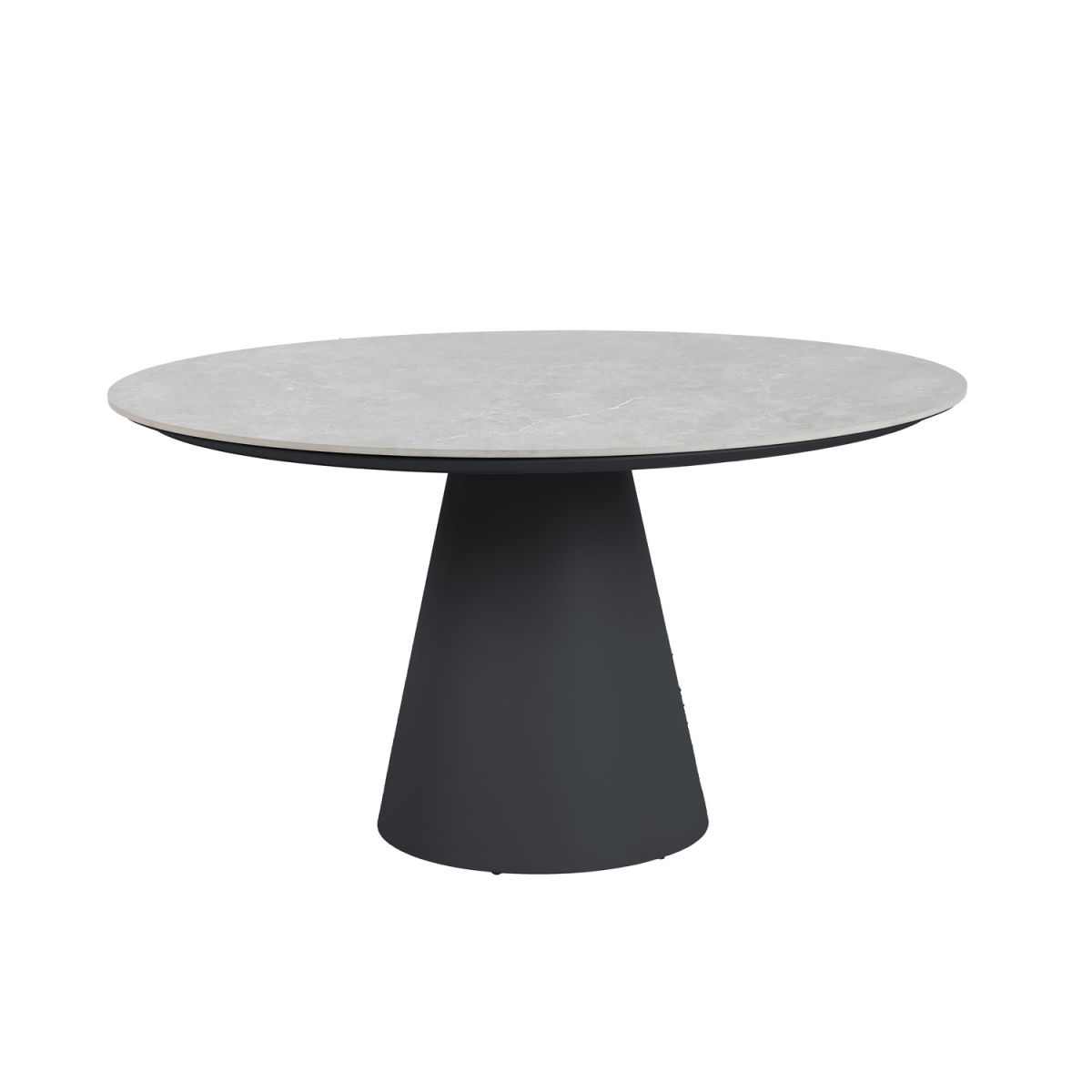 Cuba - Round Dining Table Ø 140 cm Barths; 140x75 cm (ØxH); Piano tavolo grigio, struttura nero