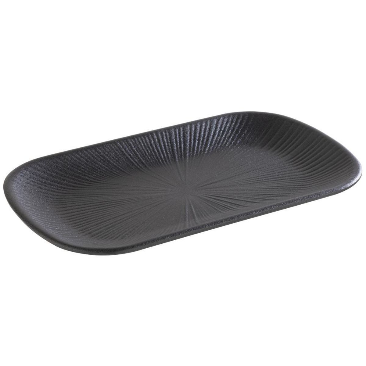 APS Teller NERO, Melamin, eckig; 26.5x16.2x2.5 cm (LxBxH); schwarz; oval