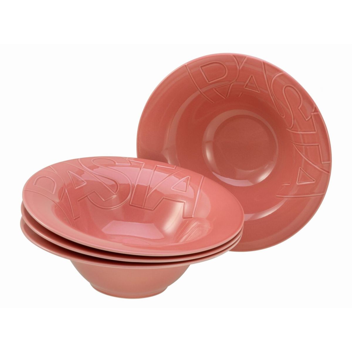 CreaTable GOURMET - Pastateller 4-tlg (Ø 27cm) 500 ml, 27x8 cm (ØxH); rot; rund; 4 Stück / Pack