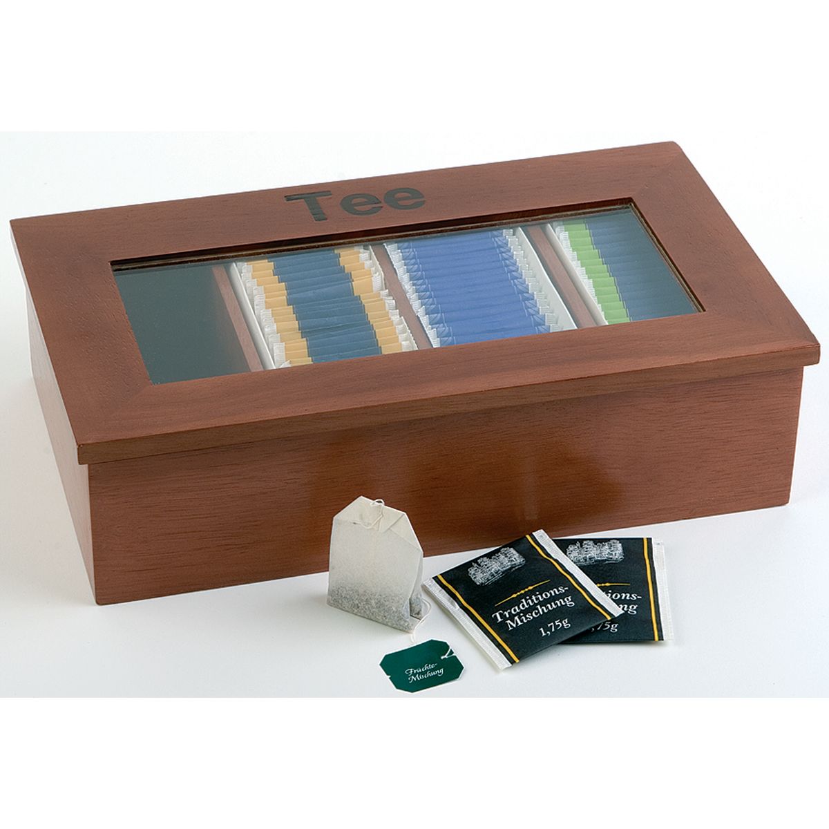 APS Teebox, Holz (Rubberwood); 33.5x20x9 cm (LxBxH); rot