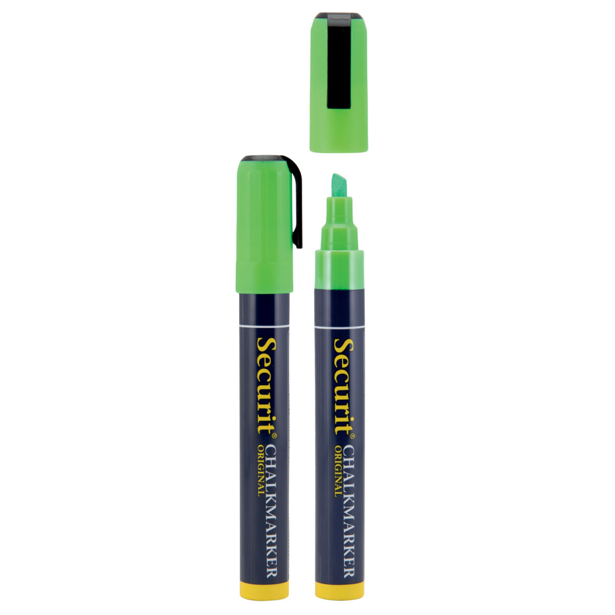Set di 2 pennarelli a gesso liquido Punta smussata 2-6mm Securit; 2 cm (L), lunghezza carattere 20 mm; verde