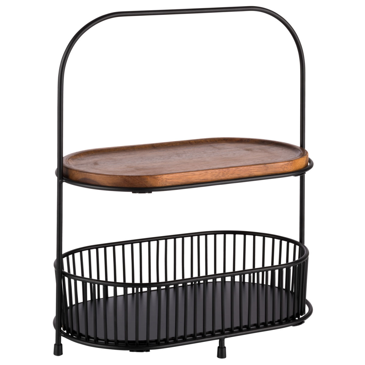 APS Etag&egrave;re All-Rounder 2-etages; 17x37.5 cm (BxH); zwart/bruin; rond
