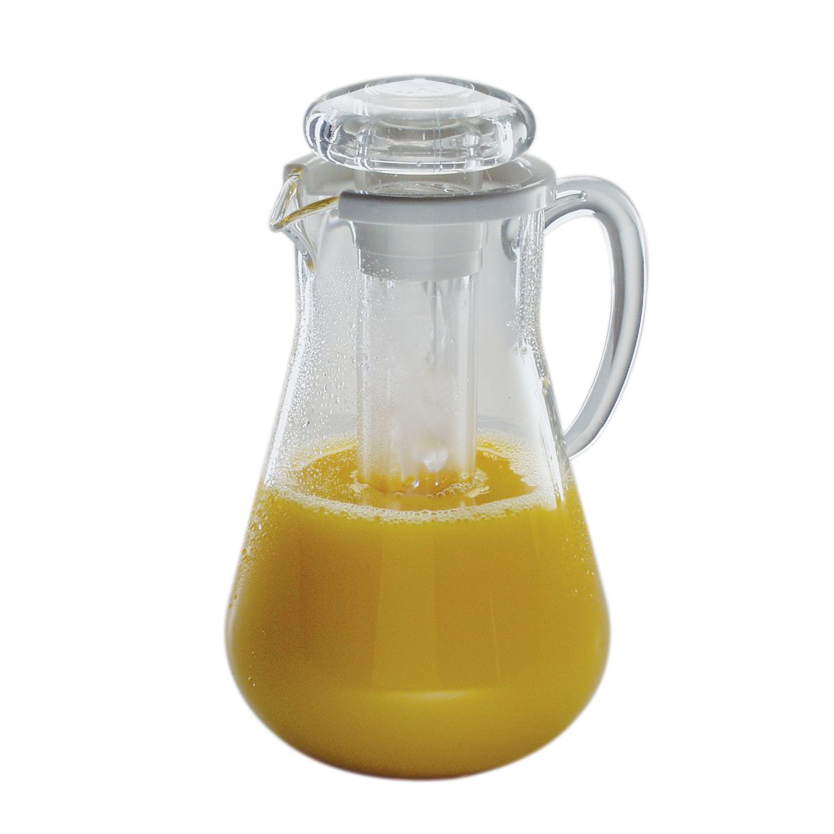 APS Saft-/Wasserkanne, Kunststoff (MS), mit Eiswasserröhre 3 l, 18x29 cm (ØxH); transparent; rund