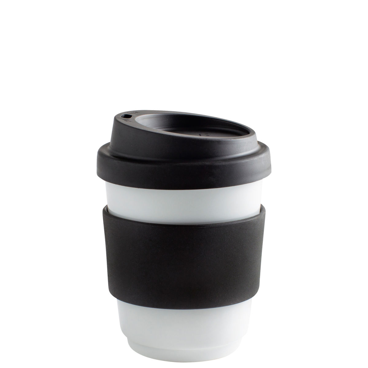 Kahla Becher + Trinkdeckel + Banderole fillit 270 ml, 8x9.5 cm (ØxH); schwarz; rund