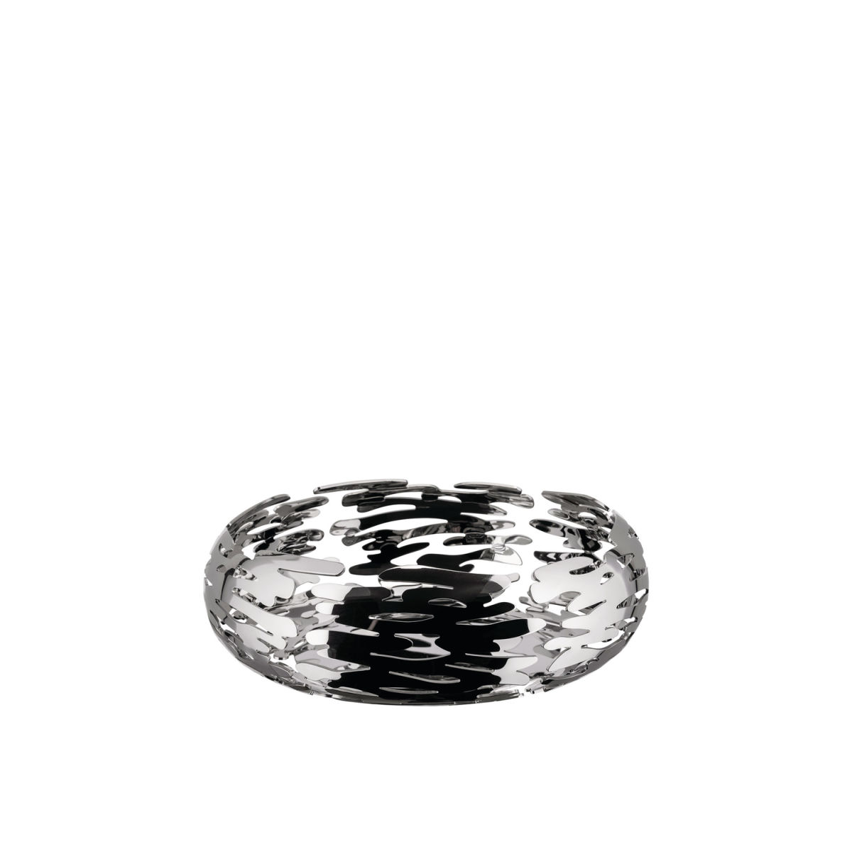 Alessi runde Korbschale Bark ; 21x7 cm (ØxH); silber