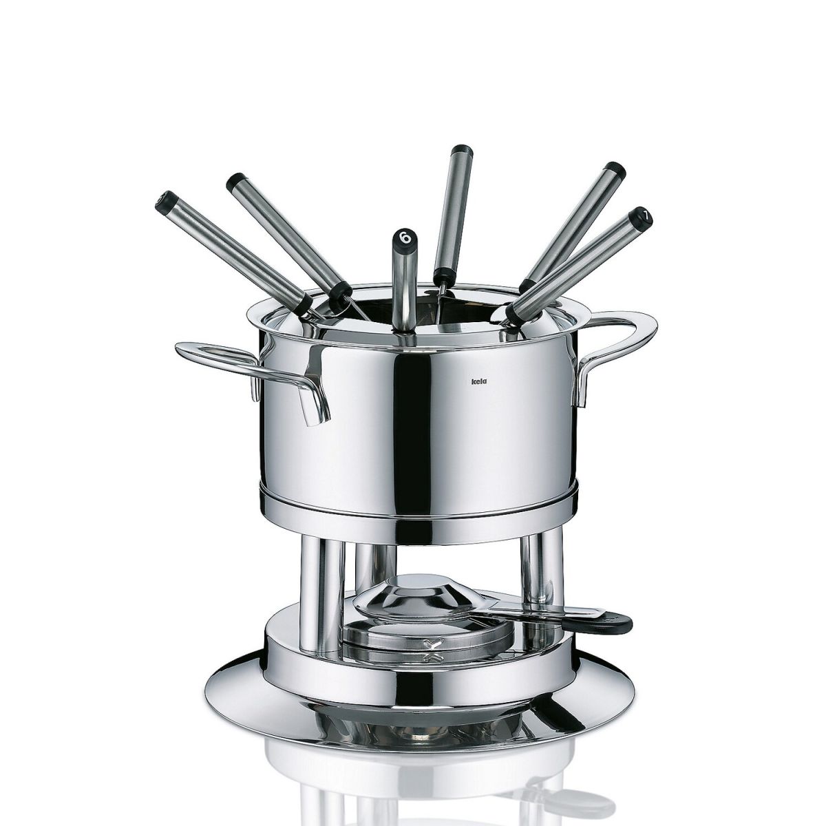 kela Fondue-Set Cailin Edelstahl 18/10 silber glänzend 1.2 l, 20x22 cm (HxØ); silber