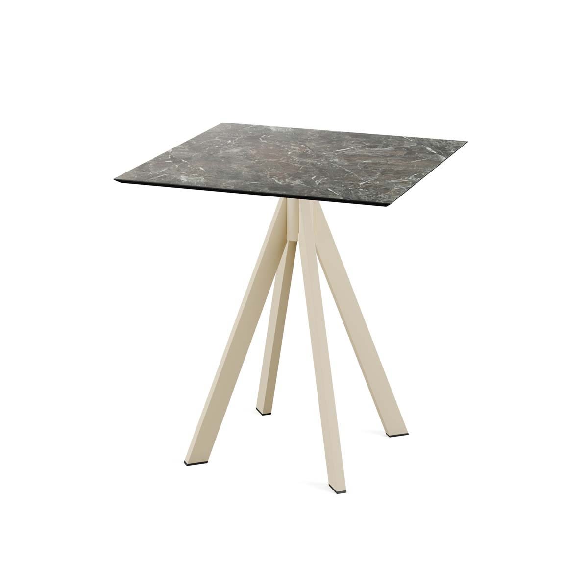 Feros Terrassentisch Infinity Sand Gestell + HPL quadratisch 70x70x73.2 cm (LxBxH); mehrfarbig; quadratisch