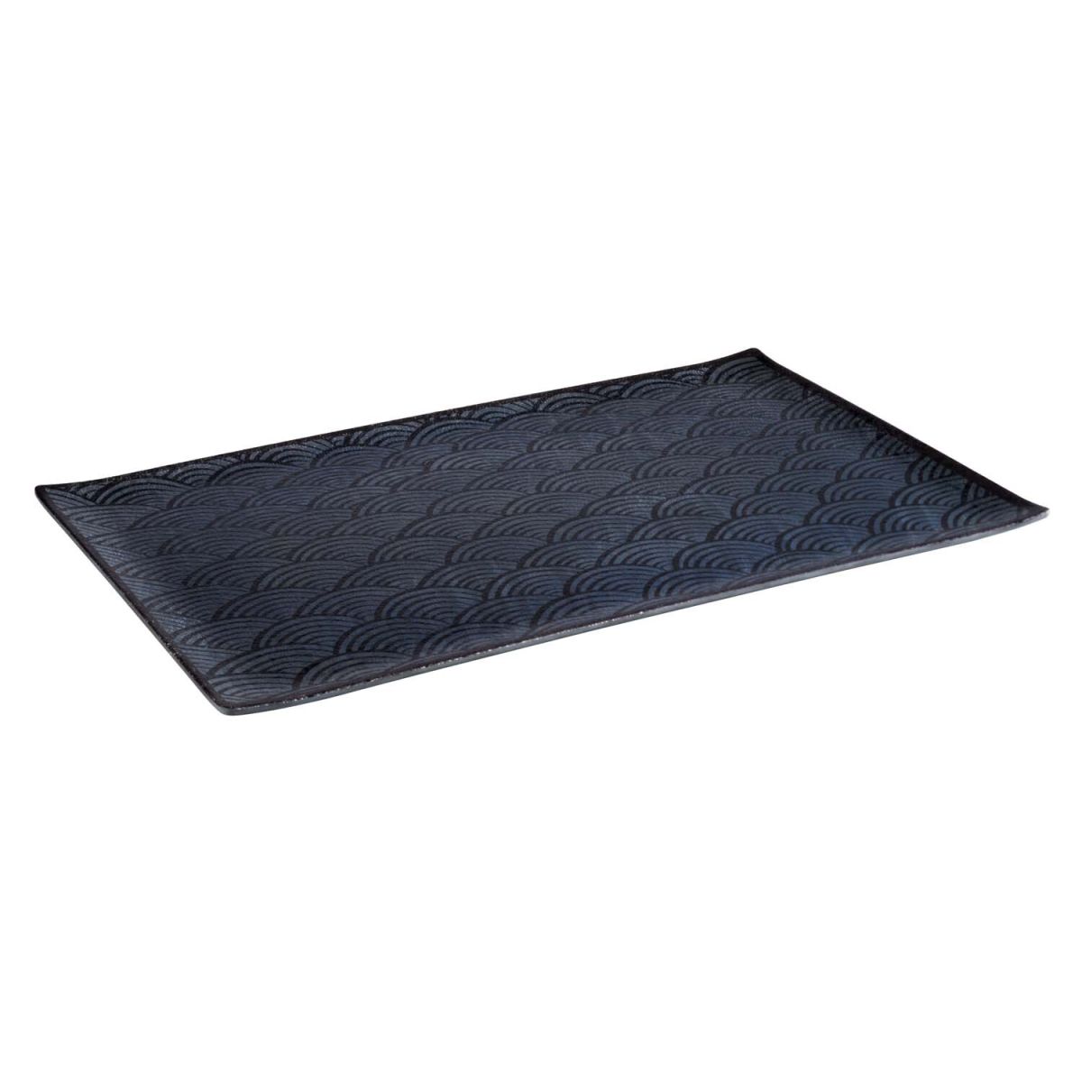 APS GN 1/3 Tablett DARK WAVE, Melamin GN 1/1, 53x32.5x2 cm (LxBxH); schwarz; rechteckig