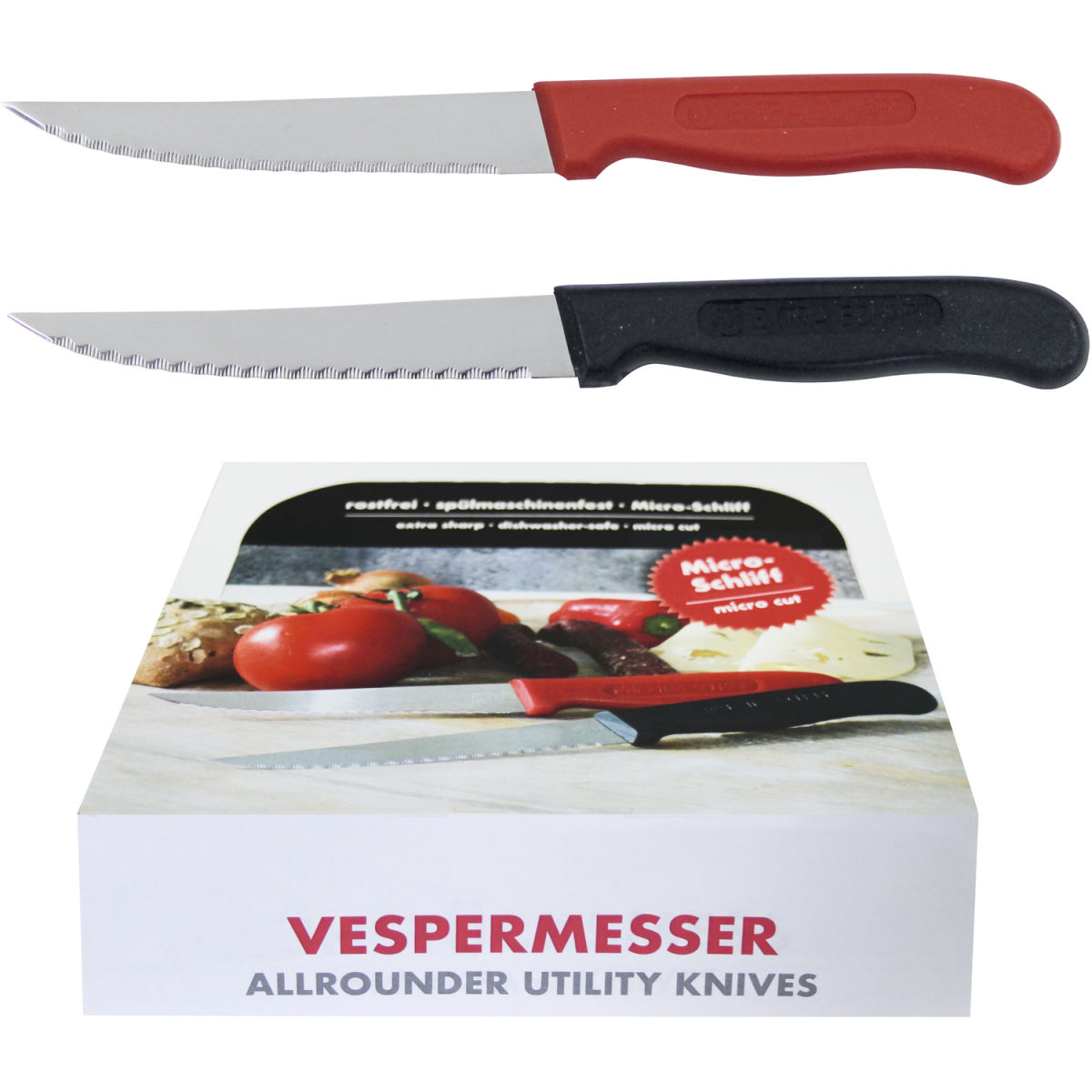 Schneider Vespermesser schwarz/rot; 20 Stück / Pack