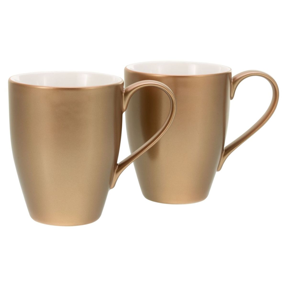 CreaTable Golden Days - Kaffeebecher 2-tlg 300 ml, 8.5x8.5x11 cm (LxBxH); weiß; 2 Stück / Pack