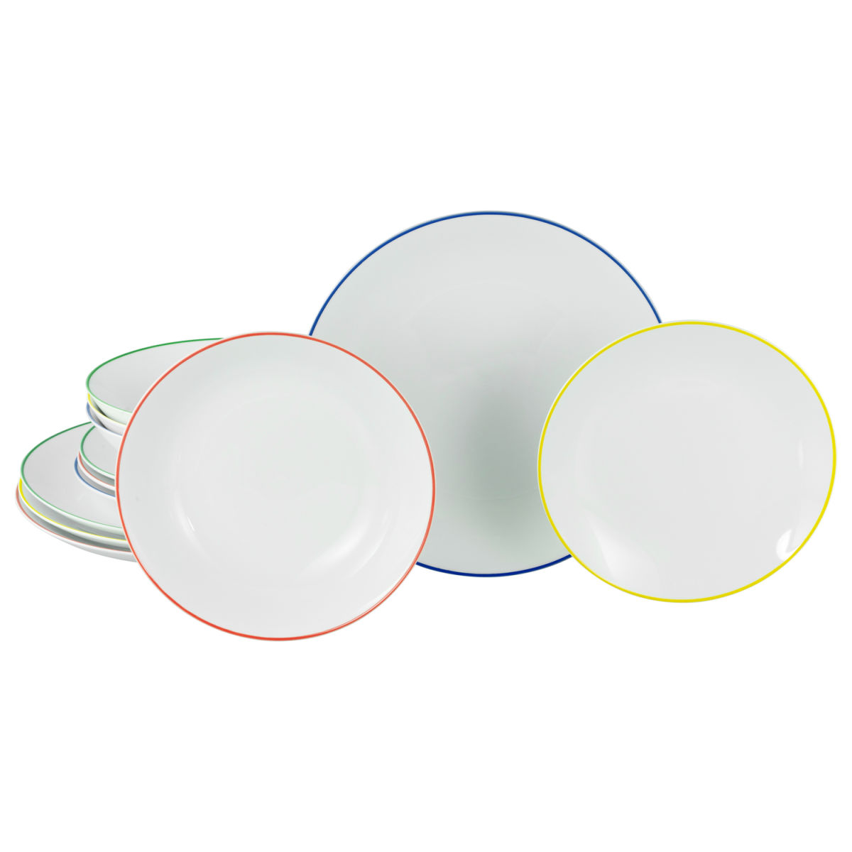 CreaTable Luna Color Line - Tellerset 12-tlg weiß