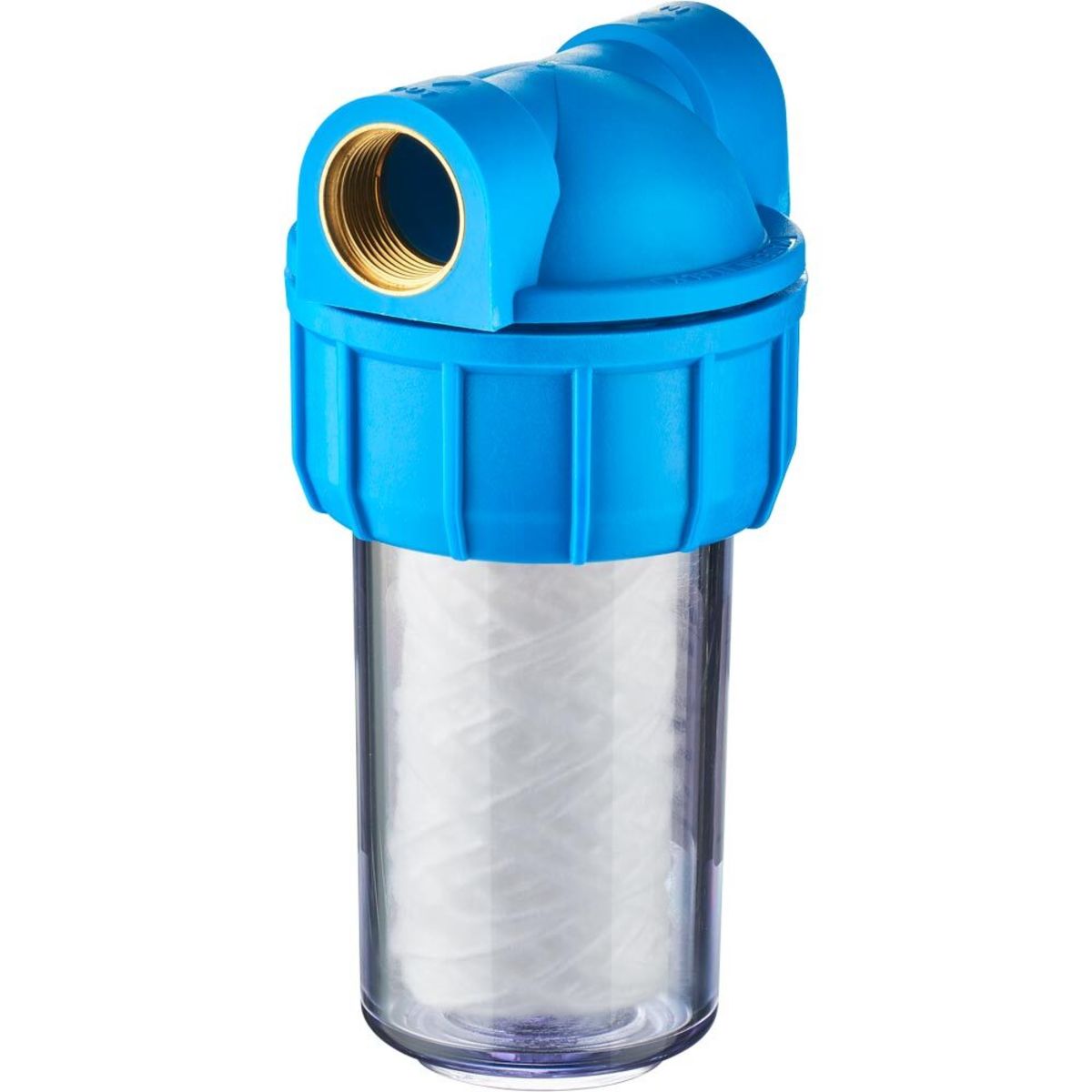 Stalgast Vorfilter zum Anschluss vor einem Wasserenthärter 18 cm (H); silber/blau