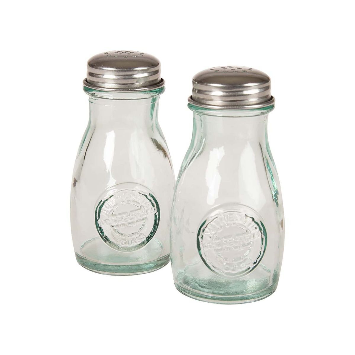 Vidrios Pfeffer- und Salzstreuer 'Authentic' aus Recyclingglas; 5.2x10.2 cm (ØxH); transparent
