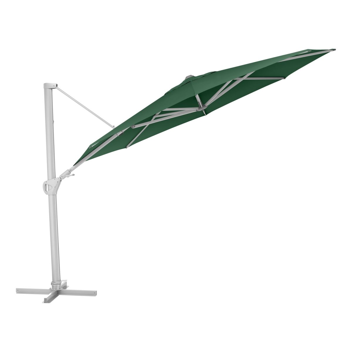 KETTLER Schirm UPF 50+ EASY SWING , mit PU-Beschichtung 350x350x350x260 cm (LxBxØxH); grün; Gestell silber; rund; 3 Stück / Pack