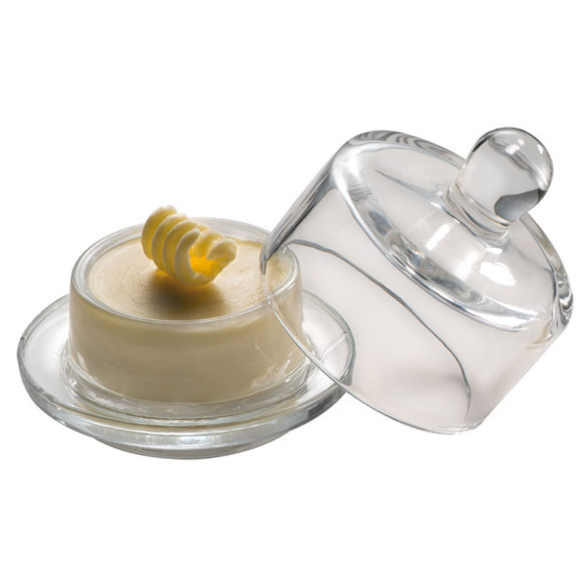 APS Butterservierer, Glas, rund 70 ml, 9x9x9x9 cm (LxBxØxH); transparent; rund