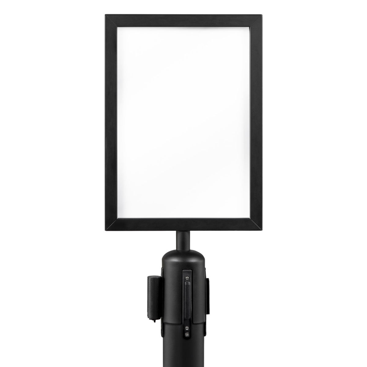 Porta-avvisi A4 per Paletto Retrattile - Nero - Kit di montaggio incluso Securit; 21.5x0.85x46.5x0.85 cm (LxLxHxP); nero