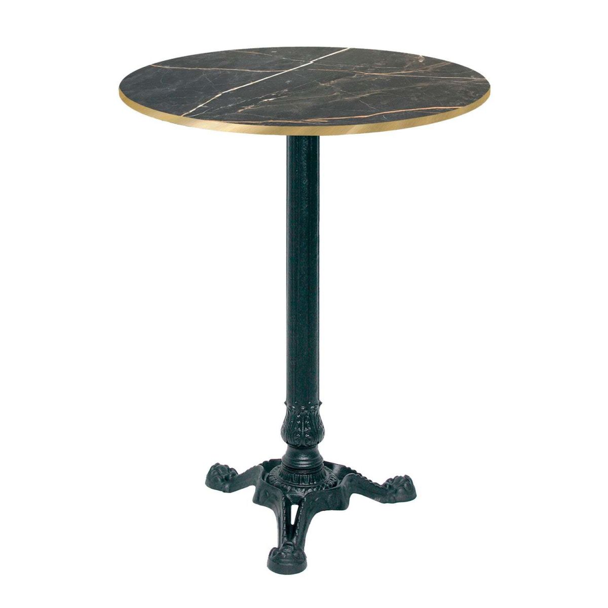 RestooTab Stehtisch Bistrot rund - Kanten messingfarben 60x60x113x60 cm (LxBxHxØ); schwarz/gold/messing; Gestell schwarz; rund