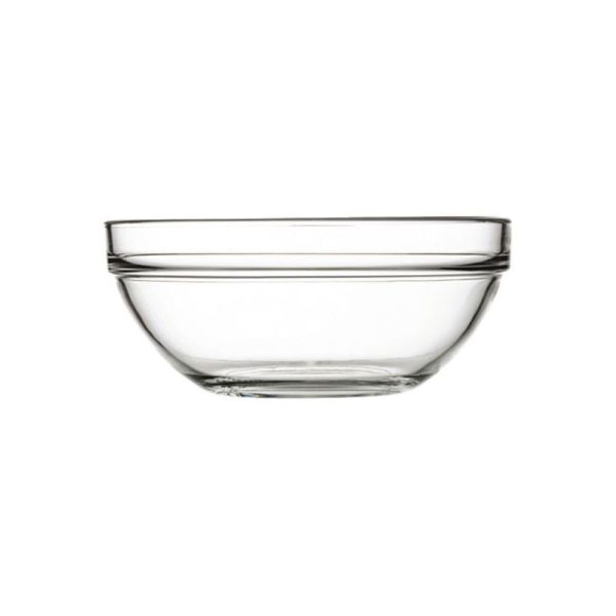 Pasabahçe Glasschüssel, Ø 200 mm, Höhe 87 mm, 1,6 Liter 1600 ml, 20x8.7 cm (ØxH); transparent; rund; 6 Stück / Pack