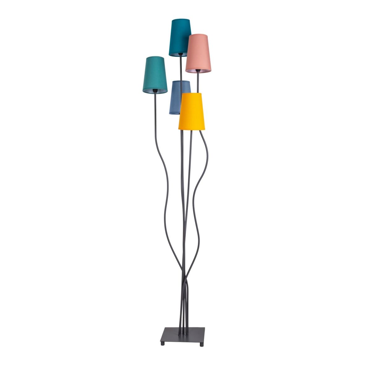 NÄVE Leuchten Stehleuchte 5 flg. COLORA 40x36x166 cm (LxBxH); mehrfarbig; Gestell grau