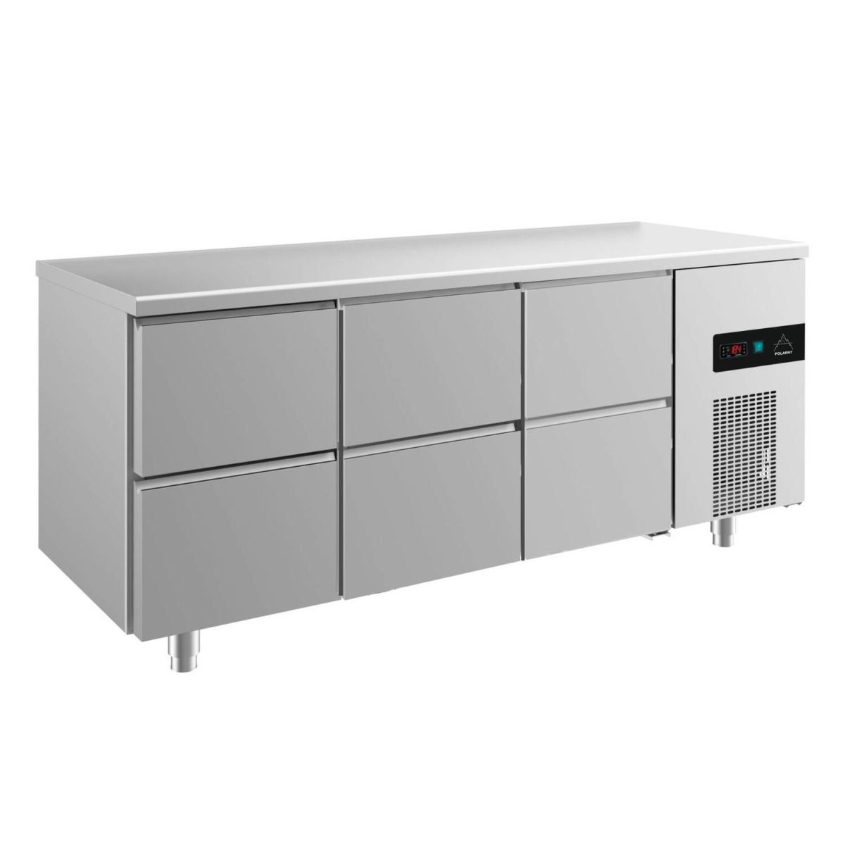 A&S Polarny Kühltisch -2 bis +8°C 1865x700x850mm mit 3x zwei Schubladen 186.5x85x70 cm (BxHxT); silber