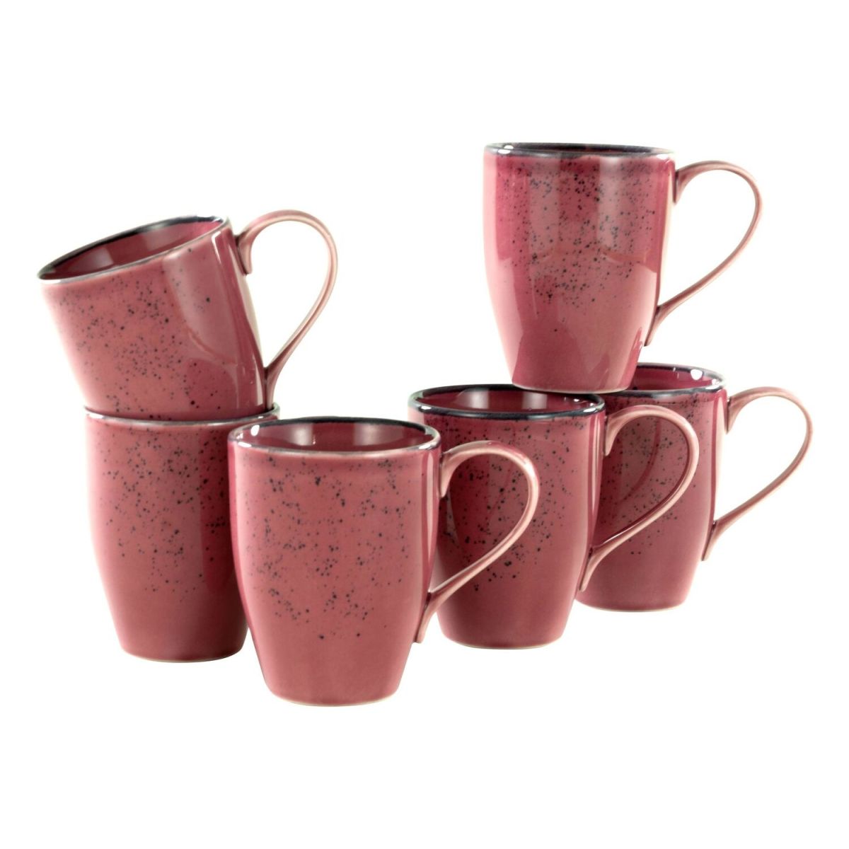 CreaTable Nature Collection - Kaffeebecher 6-tlg 300 ml, 8.5x11 cm (ØxH); rot; rund; 6 Stück / Pack