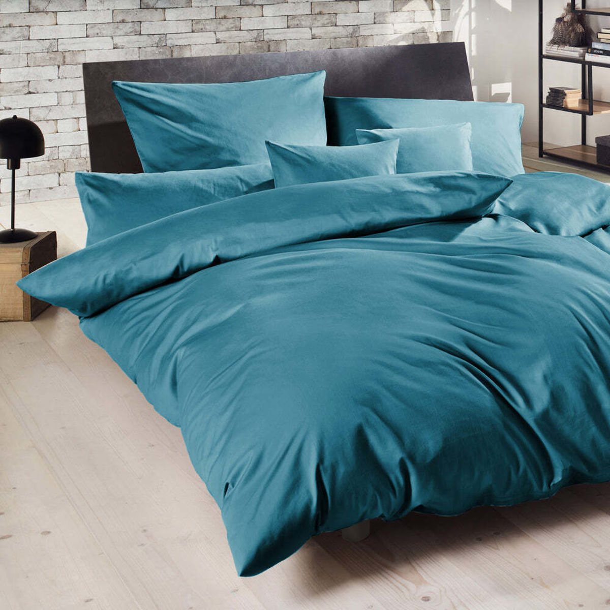 Decoper Decoper ® Mako-Satin Bettwäsche-Set aus 100% Baumwolle 155x220 cm (BxL), 80x80 cm (LxB); türkis