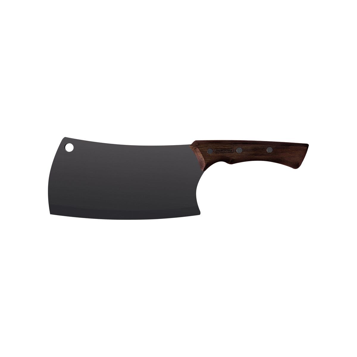 TRAMONTINA Hackmesser Churrasco Black Klingenlänge 17.5 cm, 32 cm (L); silber/braun