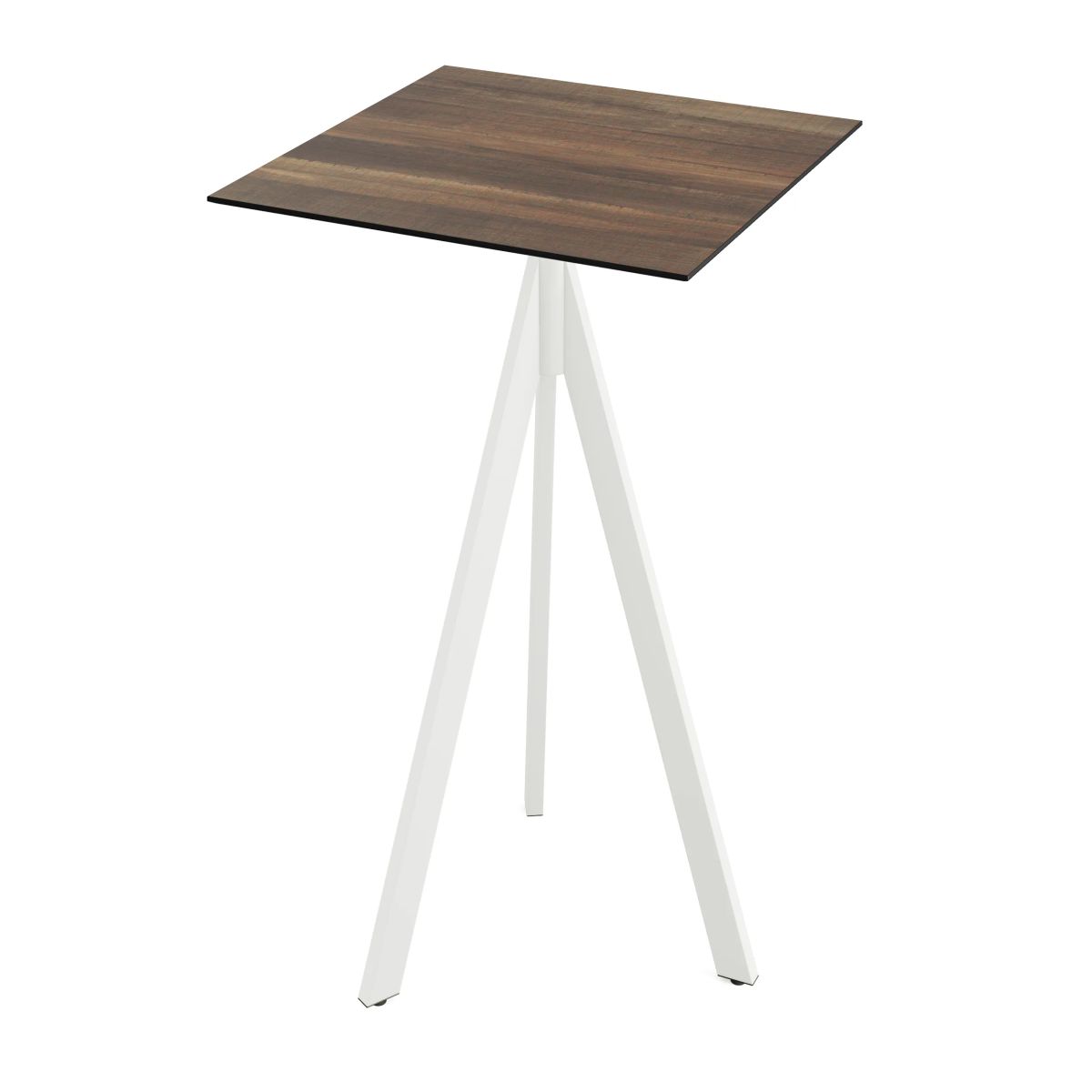 Feros Infinity Tripod Stehtisch frame + HPL 70x70 cm 70x70x110 cm (LxBxH); weiß/hellbraun; quadratisch