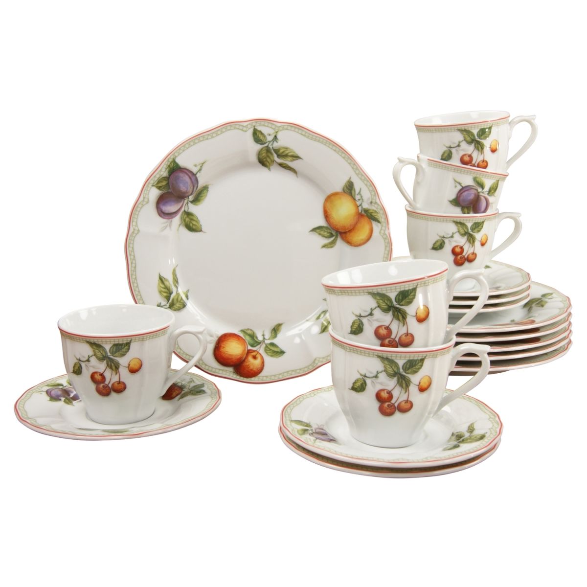 CreaTable Flora Orchard - Kaffeeservice 18-tlg weiß