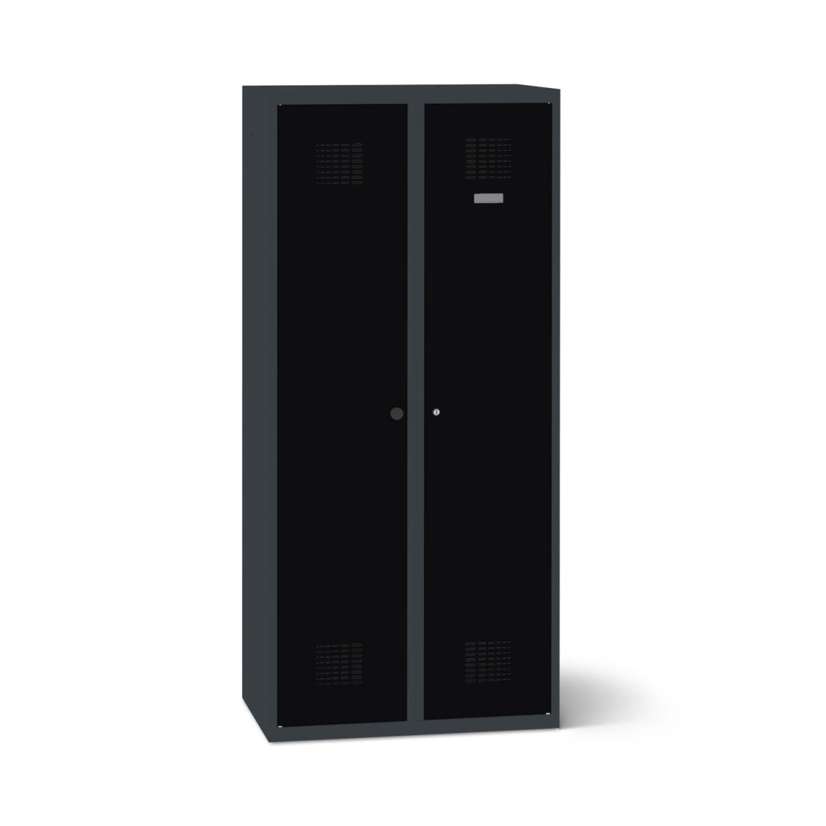 rotstahl Doppelspind mit anthrazitgrauem Korpus 80x50x180 cm (BxTxH); schwarz