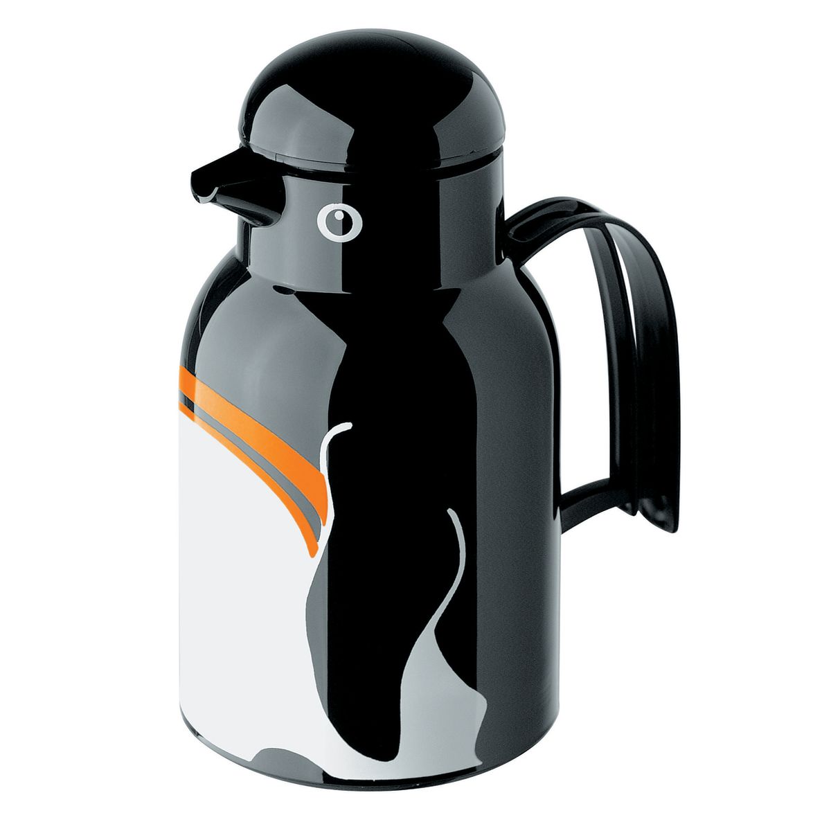 helios Isolierkanne Thermo-Bird 1,0 l Pinguin 1 l, 25.5 cm (H); schwarz/weiß/orange