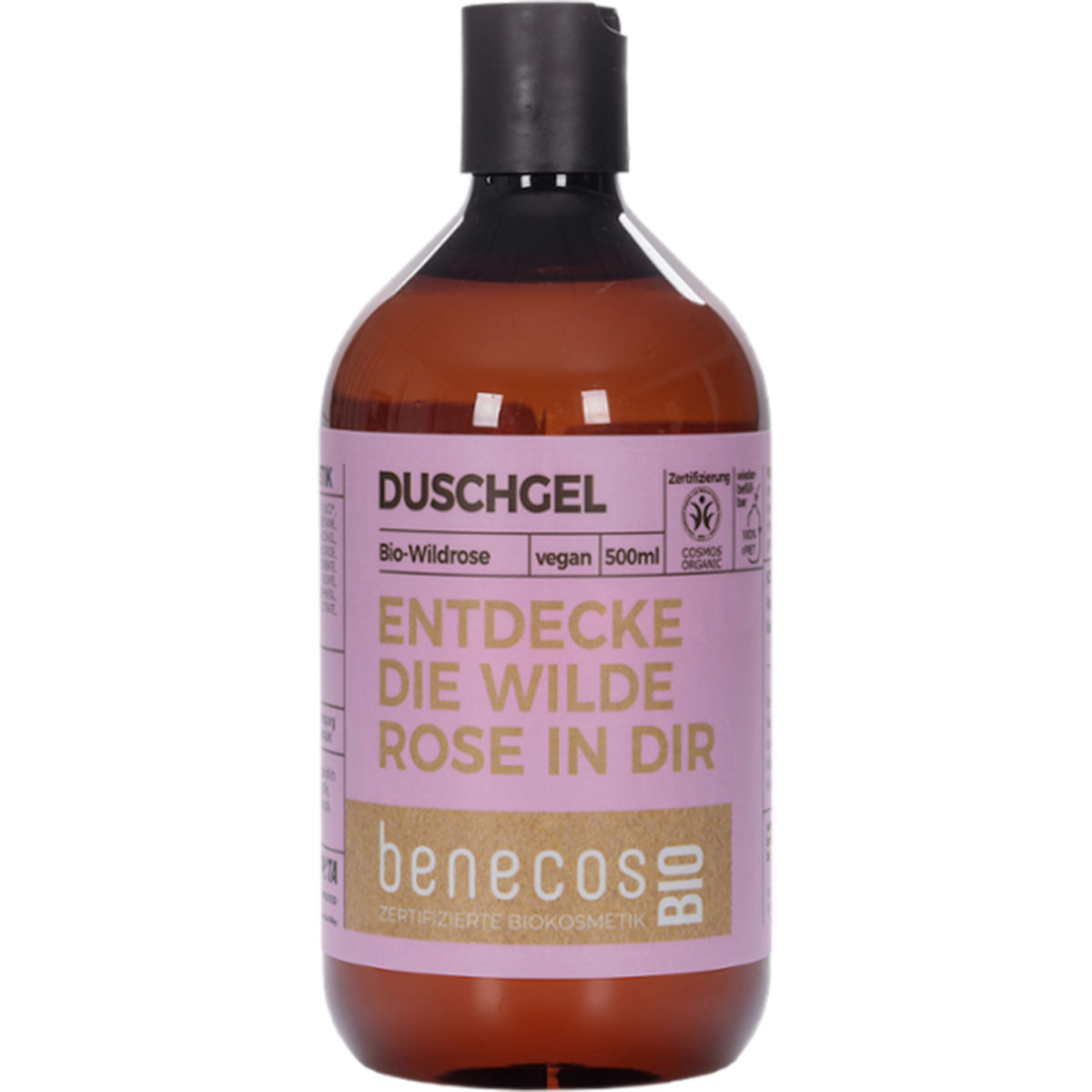 benecos Bio-Duschgel mit Bio-Wildrose, 500 ml; 1 ml, 500 ml; braun