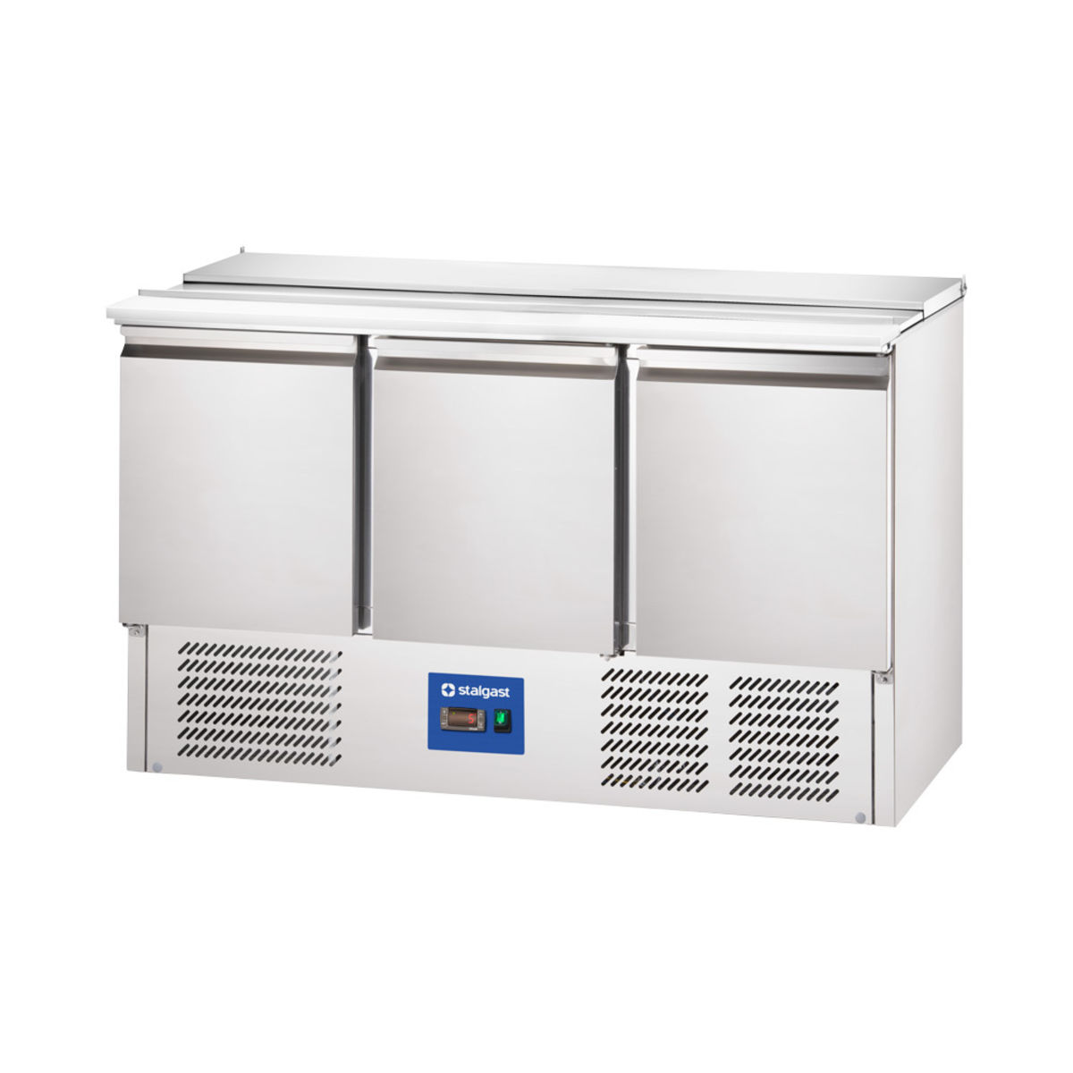 Stalgast 3-türige Saladette 4x GN 1/1 mit statischer Kühlung 136.5x87.5x70 cm (BxHxT); silber
