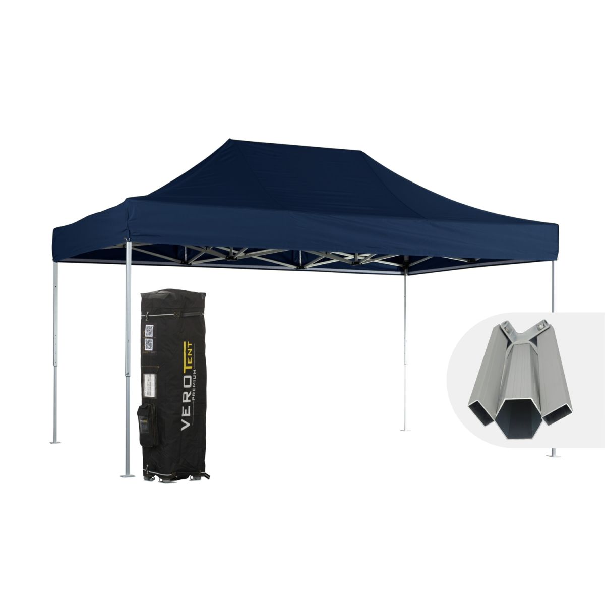 VeroTENT VeroTENT Faltpavillon 3x4,5m Budget50 mit Dach 300x450x330 cm (LxBxH); navy