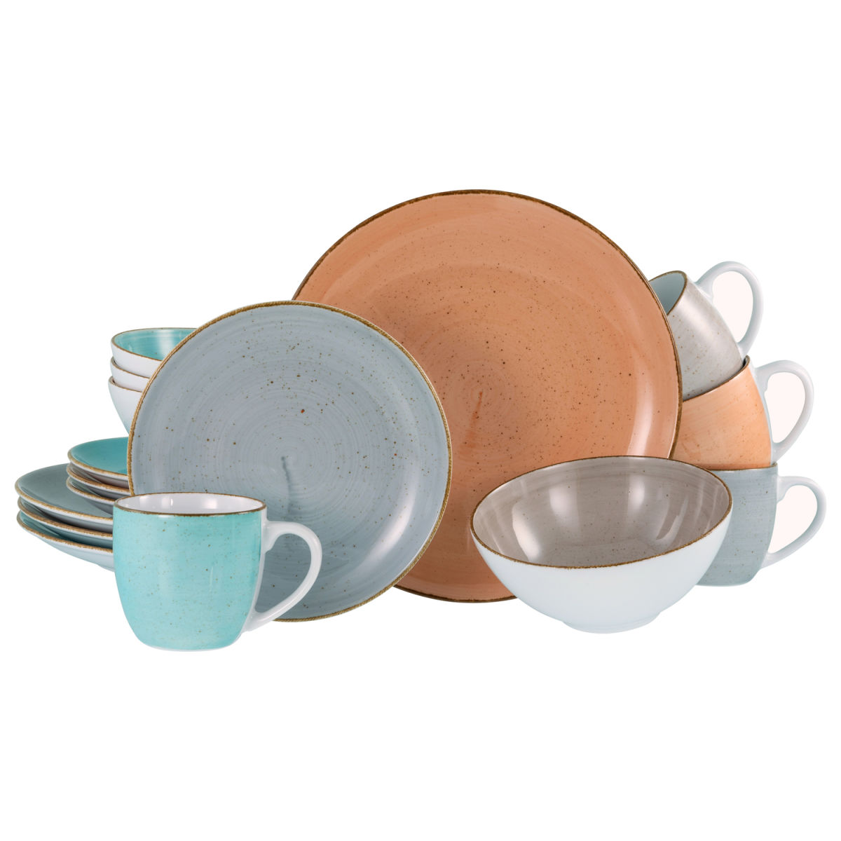 CreaTable Vintage Nature Bunt - Kombiservice 16 tlg mehrfarbig