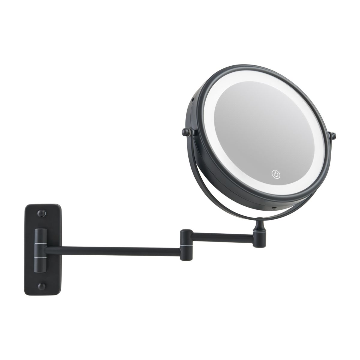 Specchio ingranditore per hotel da parete a LED 5x Winchester in nero CORBY; 15x23x34 cm (LxLxH); nero