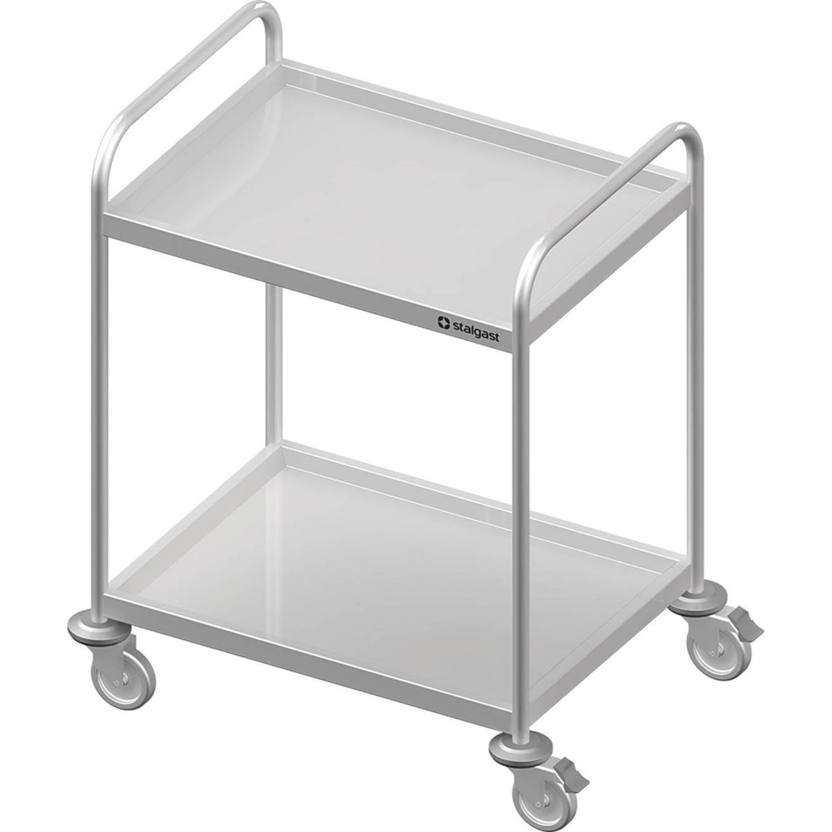 Stalgast Servierwagen mit zwei Böden, verschweißt 127x75.5x75.5 cm (BxTxH); silber