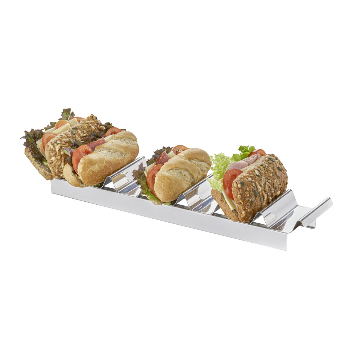 APS Snackpresenter, Edelstahl 47x10x5.5 cm (LxBxH); silber; rechteckig
