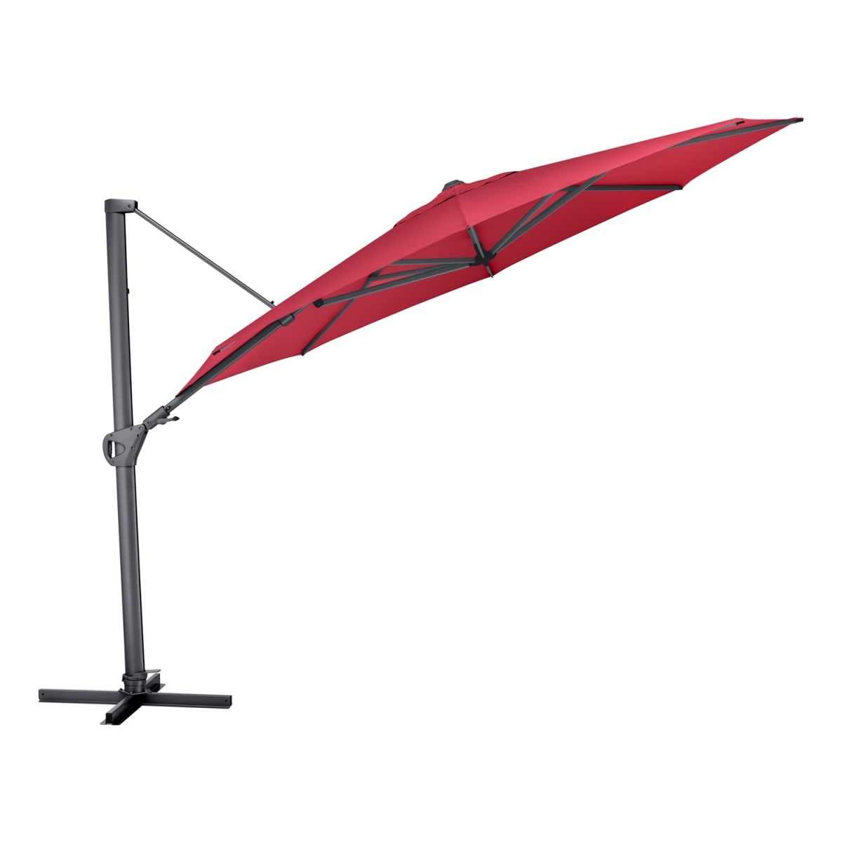 KETTLER Schirm UPF 50+ EASY SWING , mit PU-Beschichtung 350x350x350x260 cm (LxBxØxH); rot; Gestell anthrazit; rund; 3 Stück / Pack